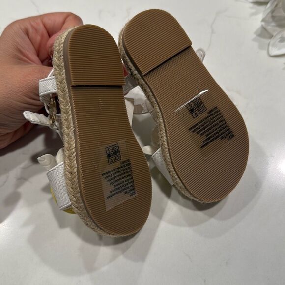 Janie and Jack Gingham Lemon Sandal in White Size 10 - Picture 6 of 6